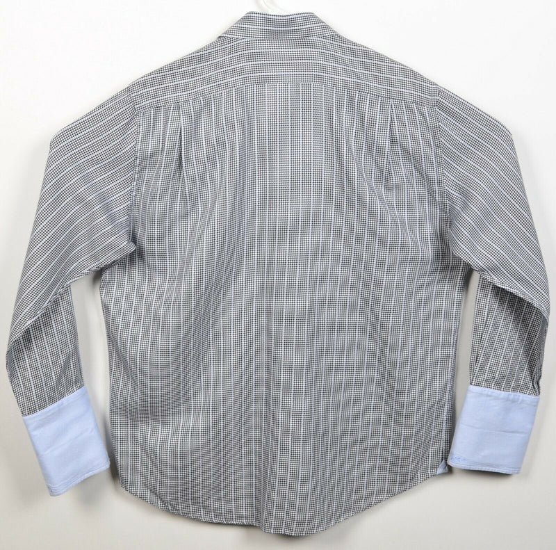 Robert Graham Men's 17/43 (L/XL) French Cuff Flip Cuff Houndstooth Dress Shirt