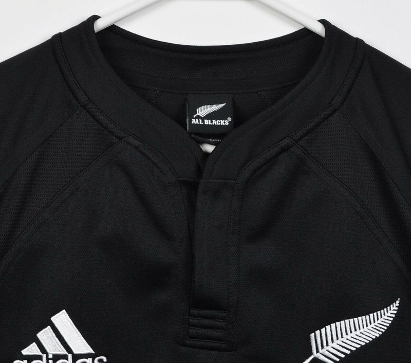 All Blacks Rugby Men's XL Adidas Henley Collar Solid New Zealand Jersey Top