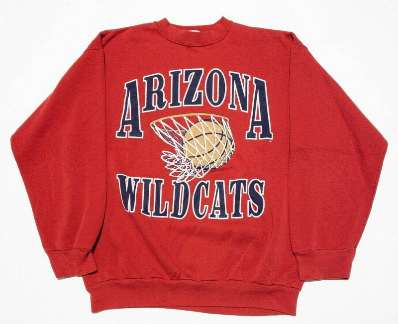 Arizona Wildcats Basketball Artex Red Crewneck Vintage 90s Sweatshirt Men Large