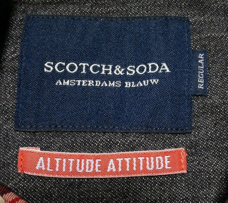 Scotch & Soda Altitude Attitude Flannel Shirt Red Pink Plaid Men's Medium