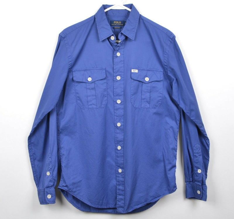 Polo Ralph Lauren Men's Sz Small "Beach Twill" Blue Button-Front Shirt
