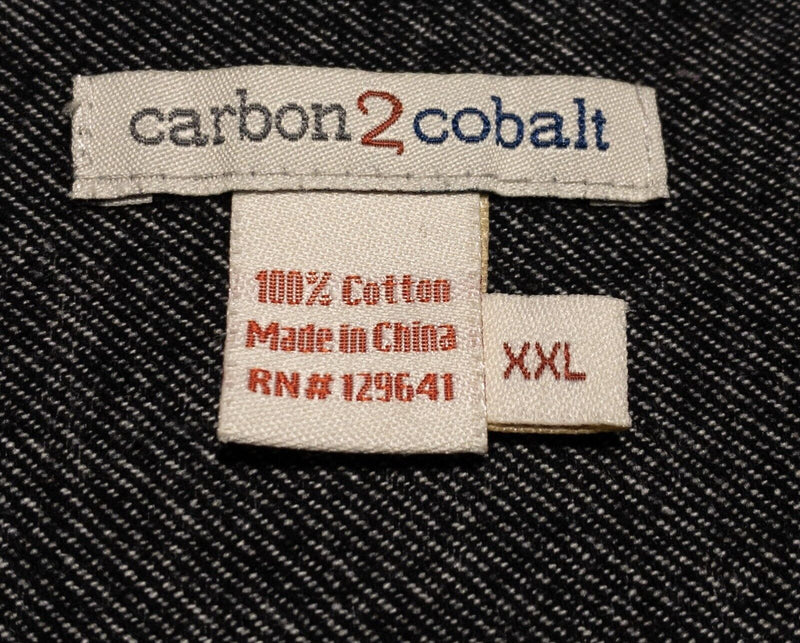 Carbon 2 Cobalt Flannel Shirt Men's 2XL Long Sleeve Button-Front Gray Casual