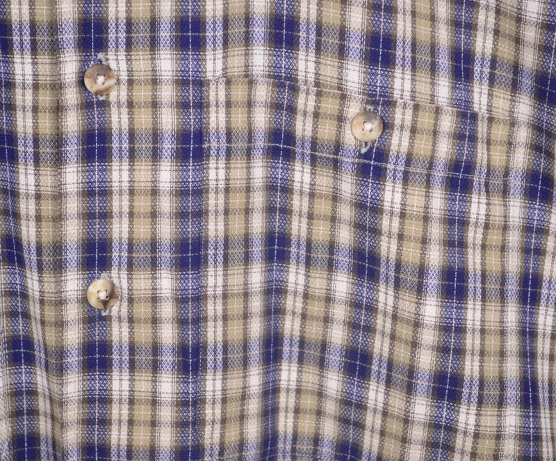 Vtg 80s Burberry USA Men's Sz Large Houndstooth Embroidered Plaid Check Shirt