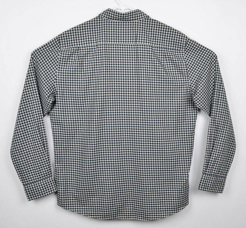 Rodd & Gunn Men's Sz XL Green Black Micro-Check Plaid Logo Long Sleeve Shirt
