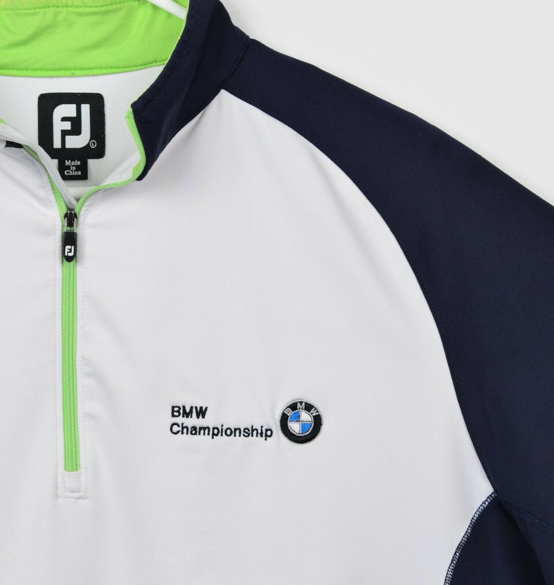 FootJoy Men's Large BMW Championship 1/4 Zip Blue White Golf Performance Jacket