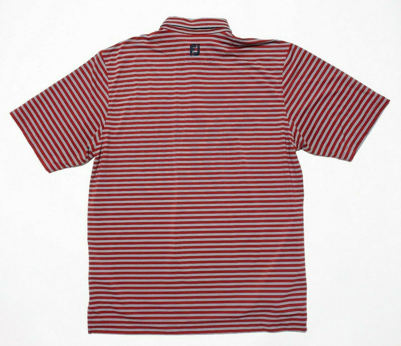 FootJoy Golf Polo XL Men's Wicking Performance Red Gray Striped Short Sleeve