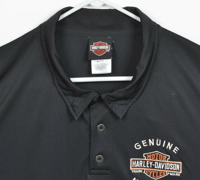 Harley-Davidson Men's 3XL Black Logo Polyester Wicking Stretch Golf Polo Shirt