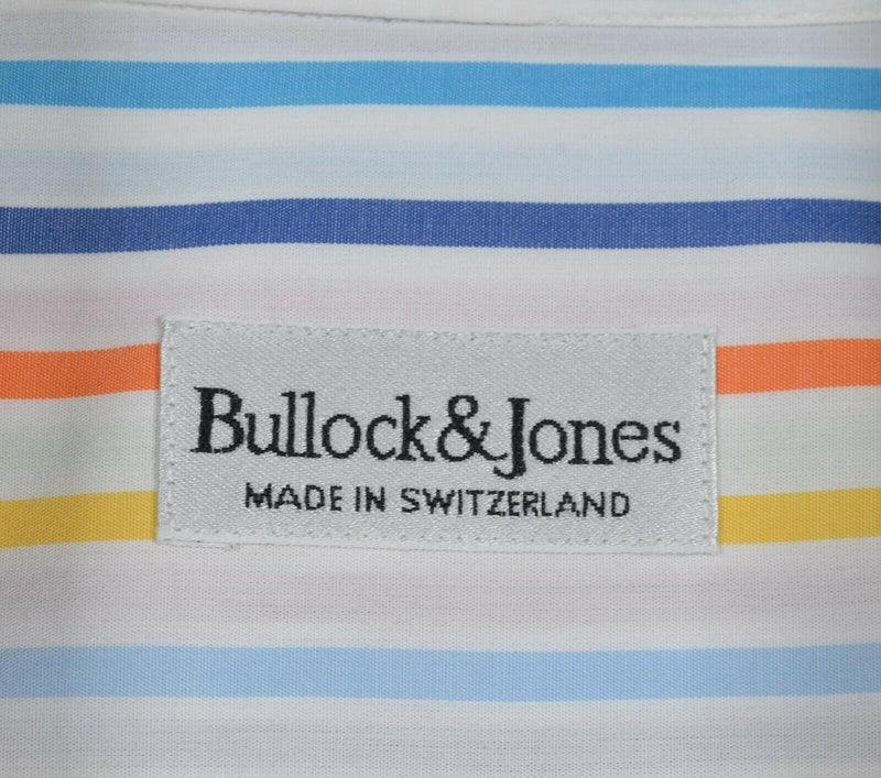 Bullock & Jones Men's Large Multi-Color Striped Switzerland Button-Down Shirt