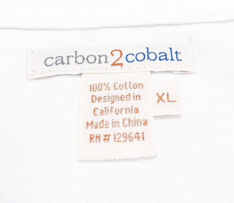 Carbon 2 Cobalt Henley Shirt Men's XL Double-Layer Long Sleeve Gray White
