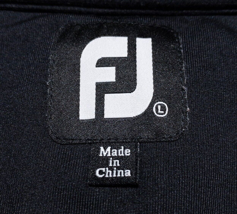 FootJoy Half-Zip Pullover Men's Large Golf Solid Black Wicking Stretch