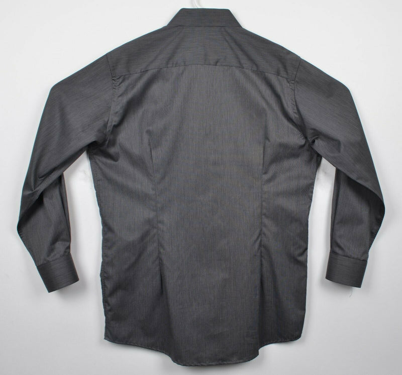 ETON Contemporary Men's 16.5/42 Gray Button-Front Point Collar Dress Shirt