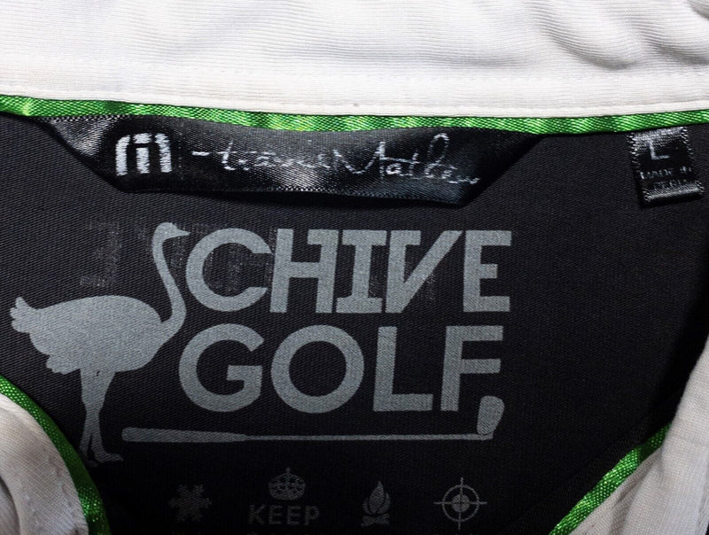 Chive Golf Travis Mathew Polo Large Men's Wicking Solid Black Pima Cotton Blend