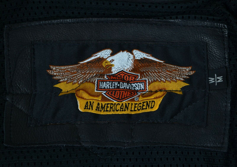 Harley-Davidson Women’s Medium Black Leather Embroidered USA Motorcycle Jacket