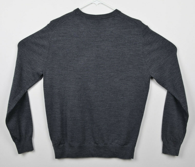 UNTUCKit Men's Sz Medium 100% Merino Wool Gray Crewneck Pullover Sweater