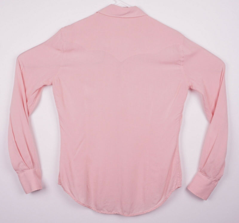 True Religion Men's Medium Pink Pearl Snap Western Rockabilly Lightweight Shirt