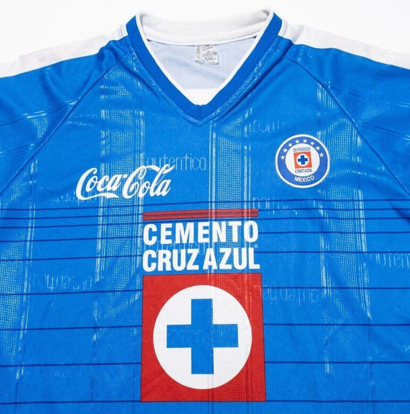 Cruz Azul Deportivo Jersey Men's Fits XL/2XL Blue Soccer Football Pepsi Shiny