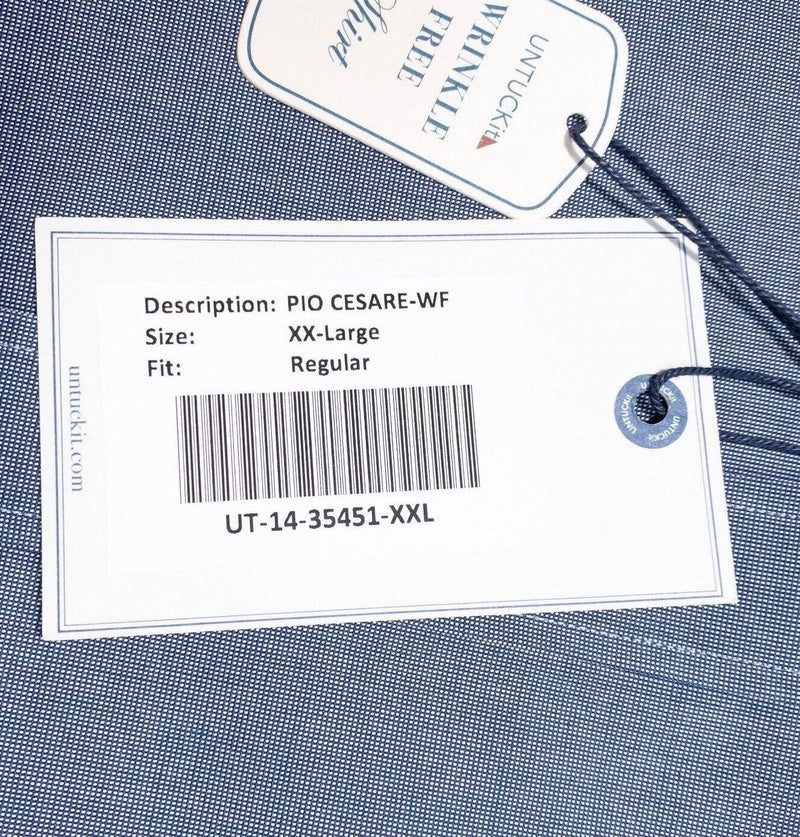 UNTUCKit XXL Shirt Men's Long Sleeve Wrinkle Free Blue Cesare Business Casual