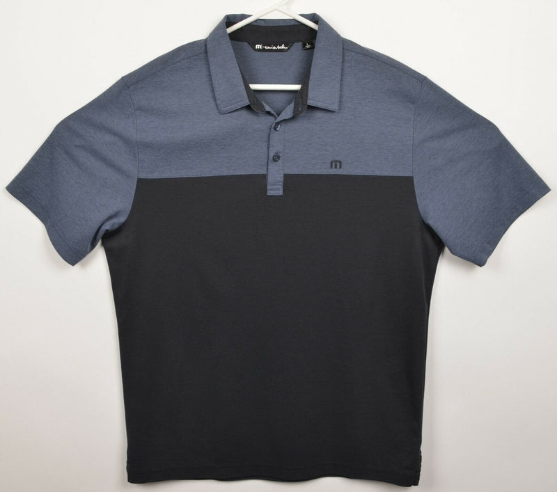 Travis Mathew Men's Large Blue Navy Two Tone Pima Cotton Poly Golf Polo Shirt