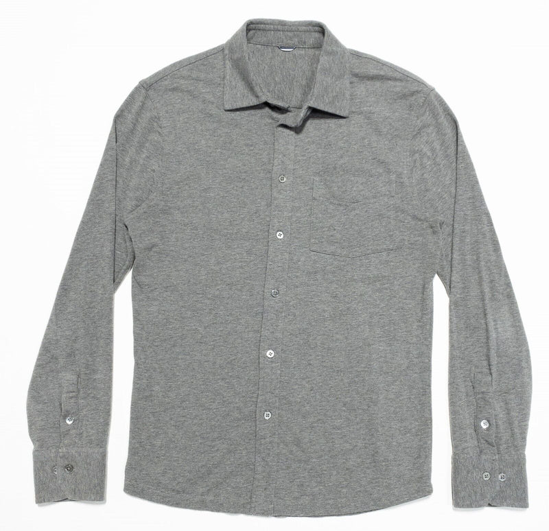 Kit & Ace Shirt Men's Fits Small Technical Cashmere Button-Front Heather Gray