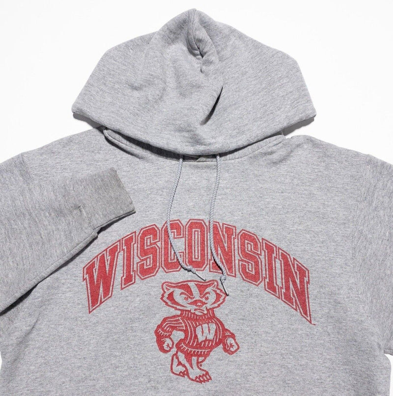 Wisconsin Badgers Hoodie Men's Small Champion Eco Pullover Sweatshirt Gray NCAA