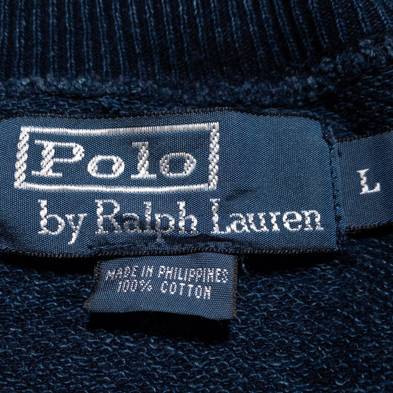 Polo Ralph Lauren Indigo Sweatshirt Men's Large Pullover Anchor Preppy Faded