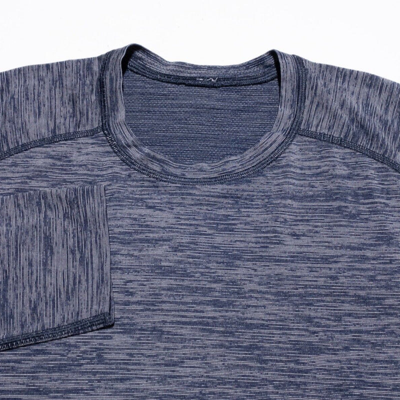 Lululemon Long Sleeve Shirt Men's Large Metal Vent Tech Heather Blue Crewneck