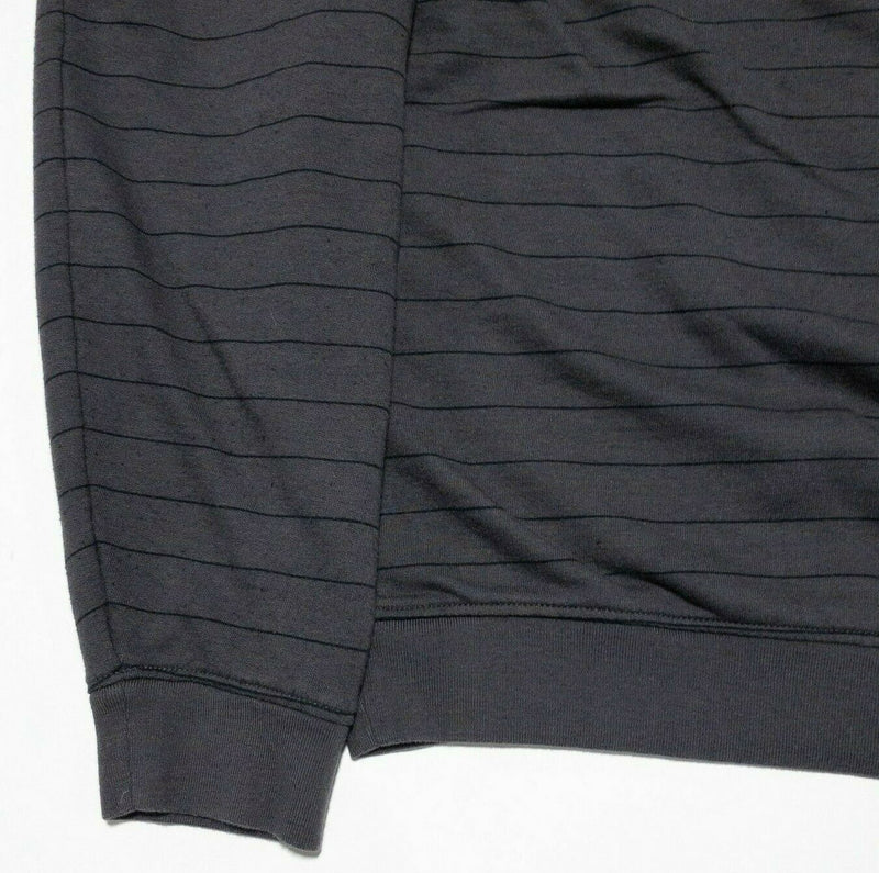 Travis Mathew Crewneck Sweatshirt Golf Gray Striped Polyester Modal Men's Large