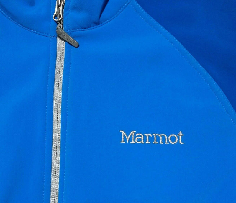 Marmot Softshell Men's Medium Blue Full Zip Fleece Lined Jacket Hiking Outdoor