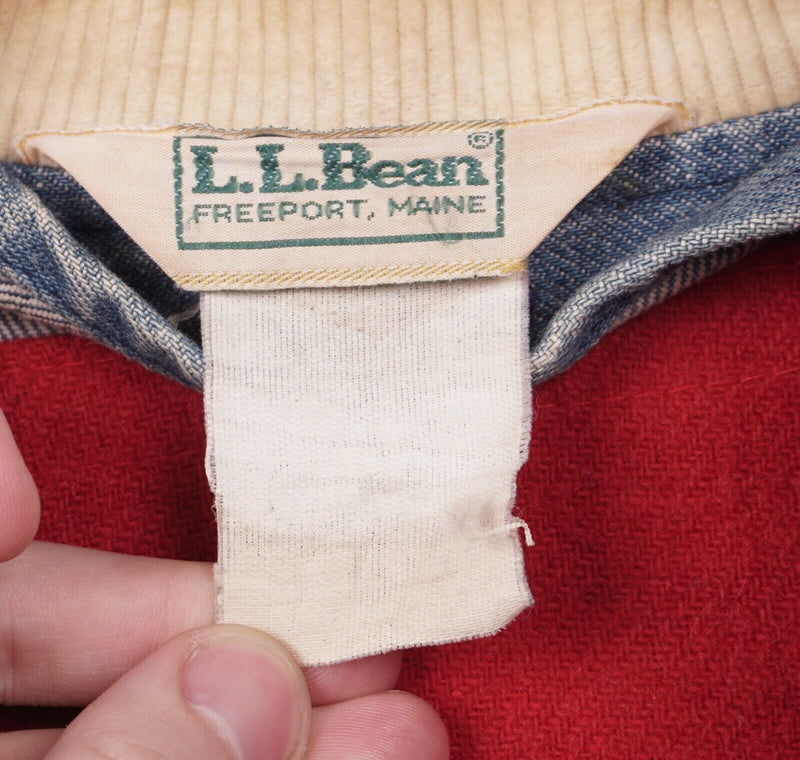 Vtg LL Bean Men's Sz XL? Denim Wool Blanket Lined Chore Jacket Barn Coat