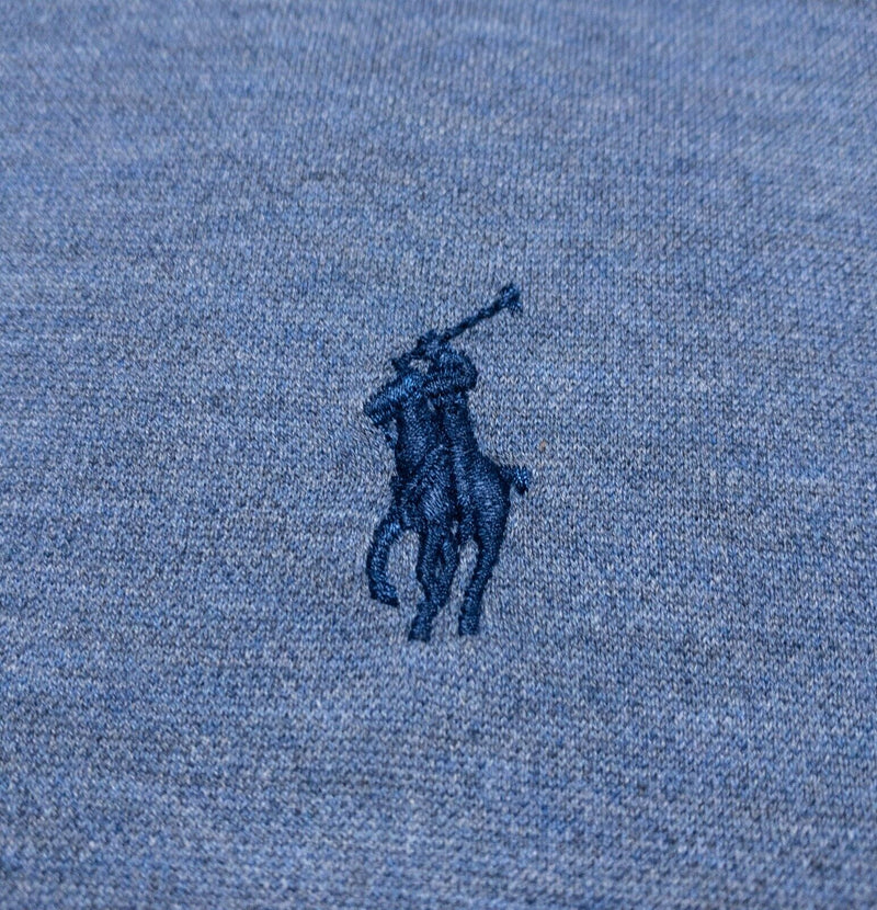 Polo Ralph Lauren Knit Dress Shirt Men's Large Long Sleeve Embroidered Pony Blue