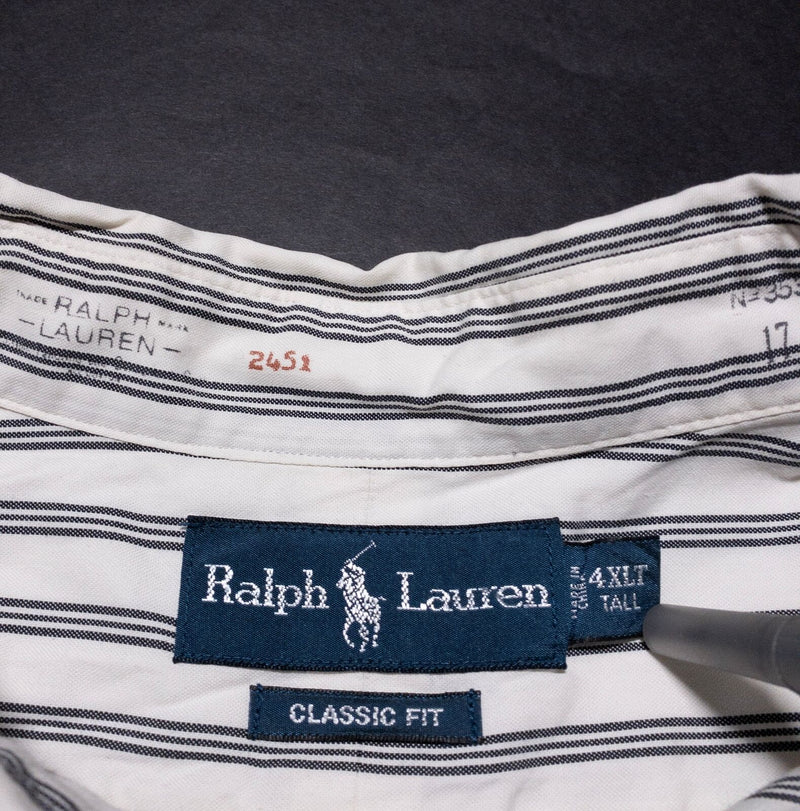 Polo Ralph Lauren Shirt Men's 4XLT Tall Classic Fit White Stripe Button-Down