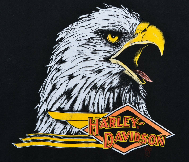 Vtg 1986 Harley-Davidson Men's Sz XL? Eagle Flames Sleeve Long Sleeve T-Shirt