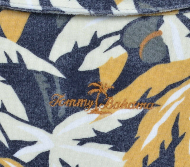 Tommy Bahama Men's Large Tropical Conga Room Floral Fish Drums Polo Shirt