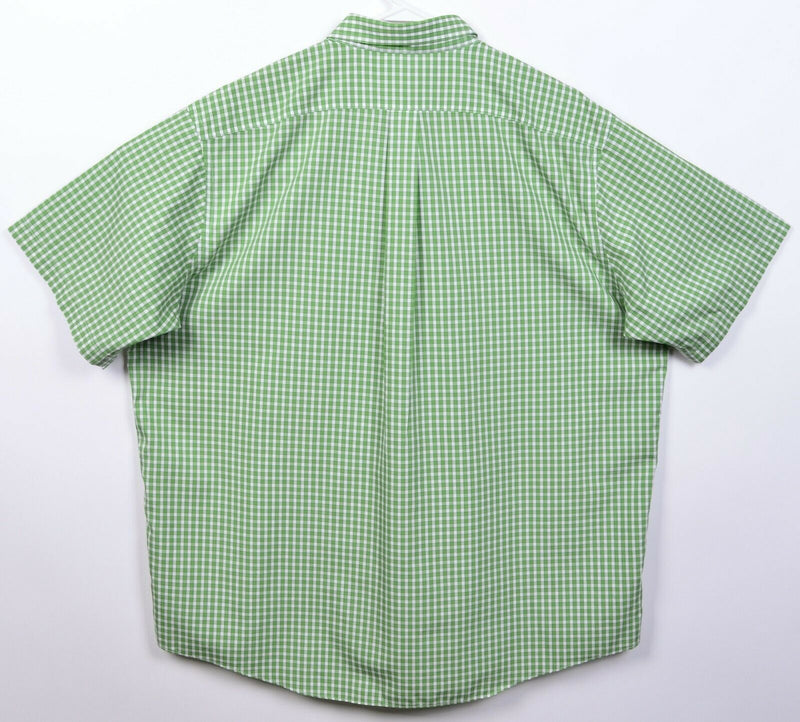 L.L Bean Men's XL Regular Wrinkle Resistant Green Plaid Check Button-Down Shirt