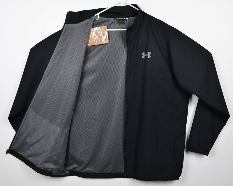 Under Armour Men's 2XL Loose Black Full Zip Lightweight UA Windbreaker Jacket