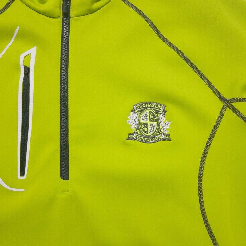 Sunice Sport Men's Medium Super Lite FX Neon Green Golf 1/4 Zip Pullover Jacket