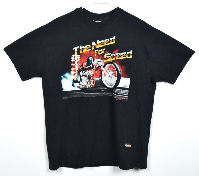 Vintage The Need For Speed Men's Large EasyRiders Motorcycle Chrome 90s T-Shirt