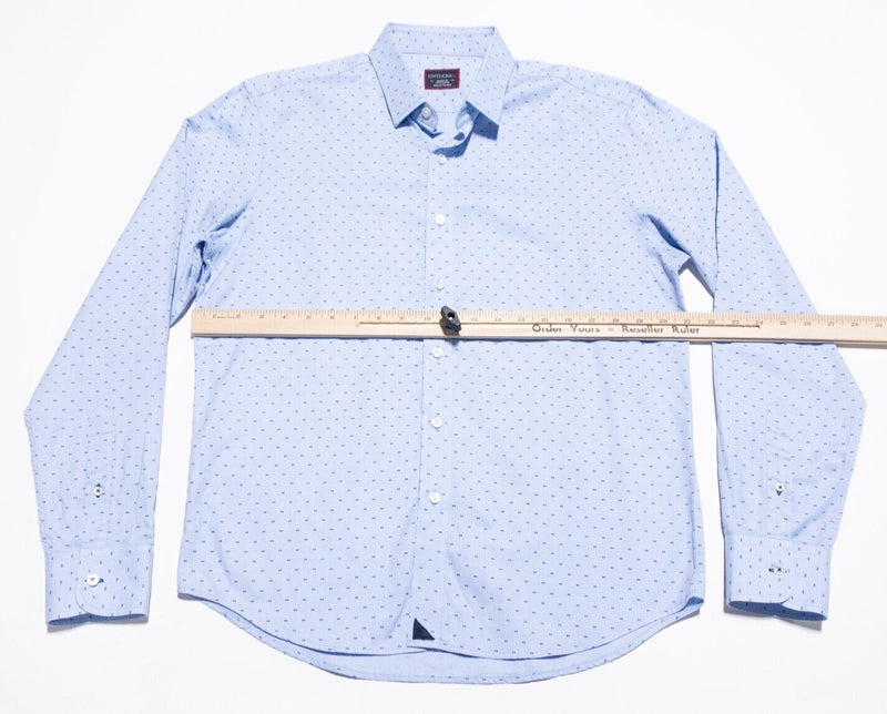 UNTUCKit Shirt Men's Medium Polka Dot Long Sleeve Light Blue Button-Front