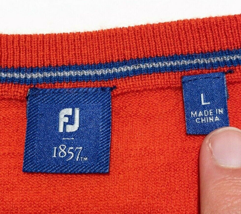 FootJoy 1857 Sweater Men's Large Cashmere Crewneck Pullover Golf Cherry Red