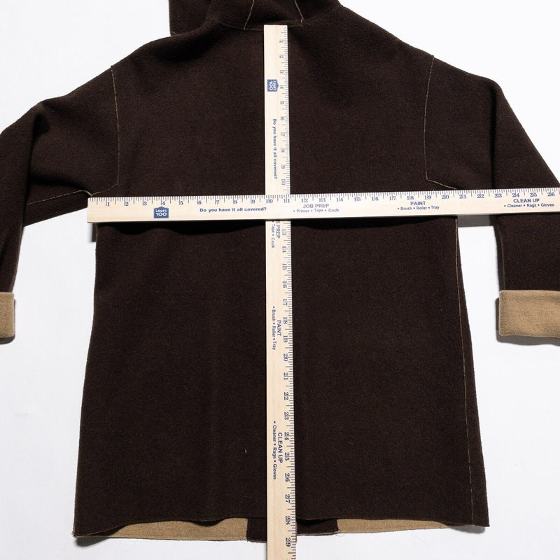 Lauren Ralph Lauren Wool Coat Women's Medium Toggle Hooded Chocolate Brown