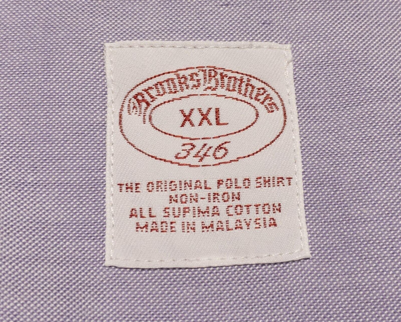 Brooks Brothers Shirt Men's 2XL Long Sleeve Button-Down Solid Purple Sheep Logo