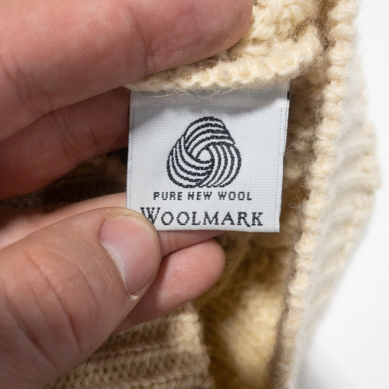 Tivoli Aran Men's XL Cable-Knit 100% Wool Cream Fisherman Irish Sweater Vest