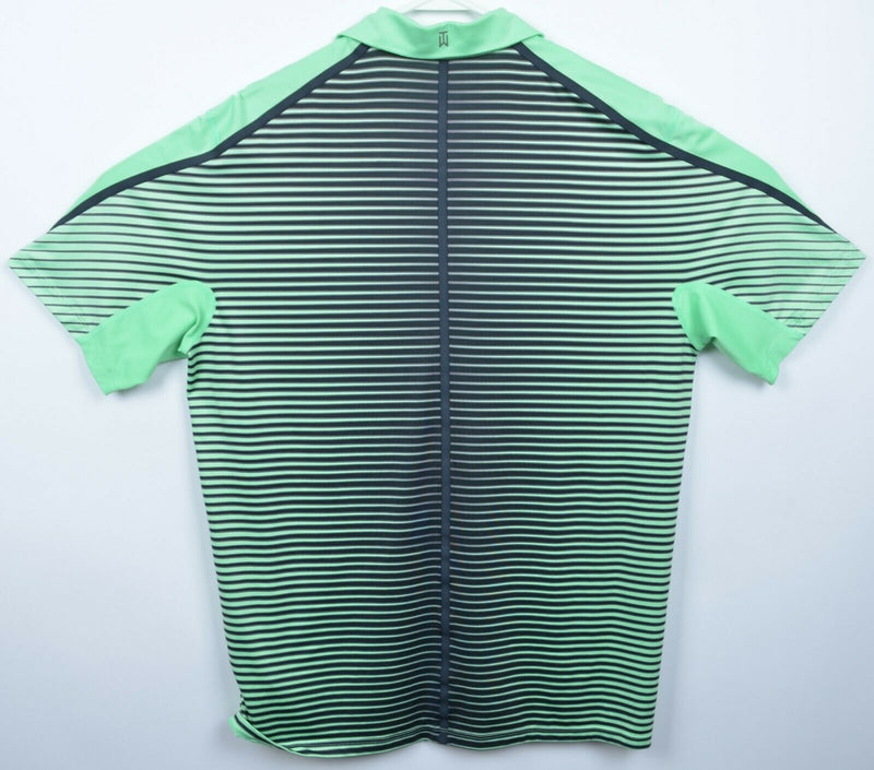Nike Golf Tiger Woods Collection Men's Medium Snap Vented Green Golf Polo Shirt
