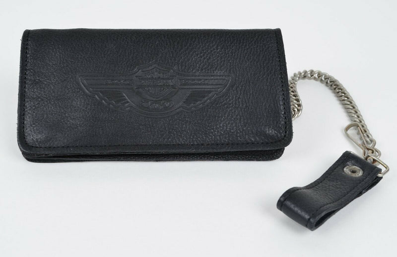 Harley-Davidson 100-Year Anniversary Black Leather Chain Wallet 97666-03V