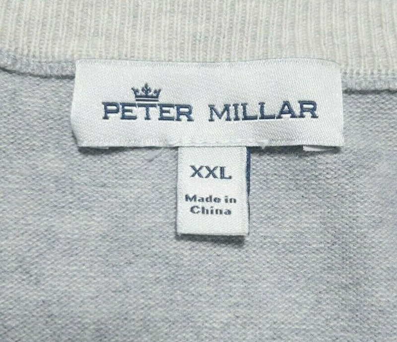 Peter Millar Crown Sport Men's 2XL Cotton Cashmere Blend Gray Crew Neck Sweater