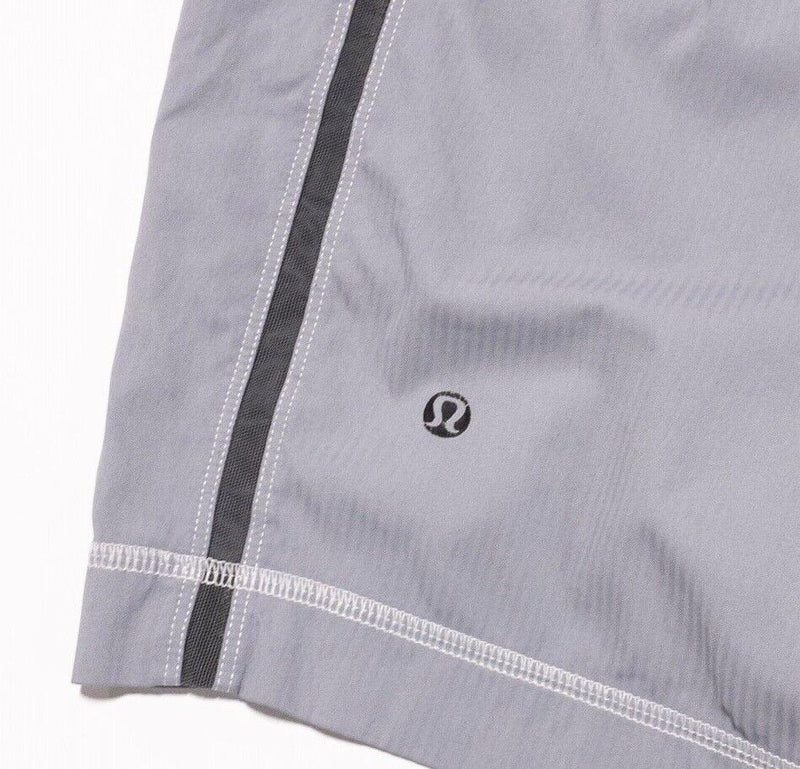 Lululemon Shorts Men's Large Gray Lined Running Yoga Fitness Wicking Zip Pocket