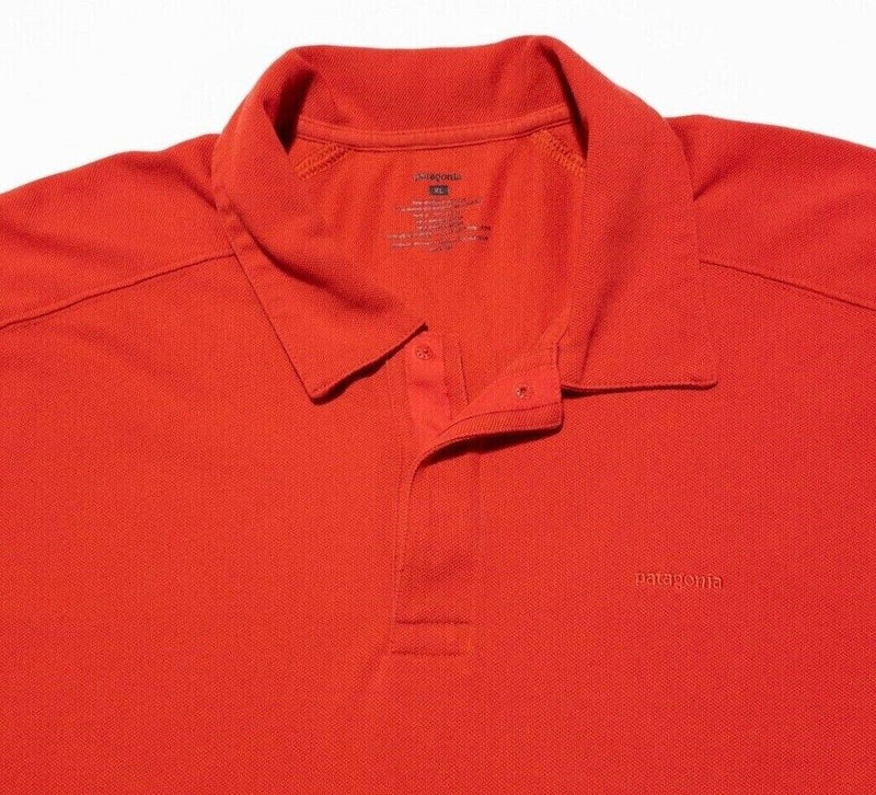 Patagonia Polo Shirt XL Men's Piqué Vitaliti Polo Solid Red Logo Snap Collar