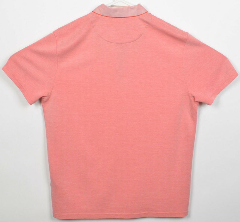 Ted Baker London Men's 4 (Large) Peach Pink Modal Blend Button-Down Polo Shirt