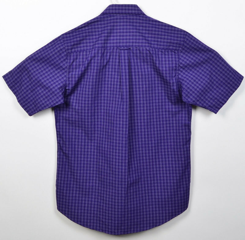 TCU Texas Christian Men's Medium Purple Plaid Short Sleeve Button-Down Shirt