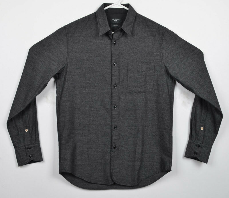 Rag & Bone New York Men's Small Slim Fit Gray Long Sleeve Button-Front Shirt